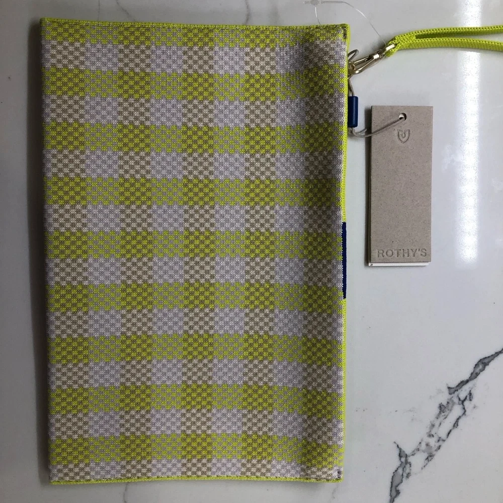 Rothy's Yellow and Gray Checkered Clutch - Picture 2 of 3